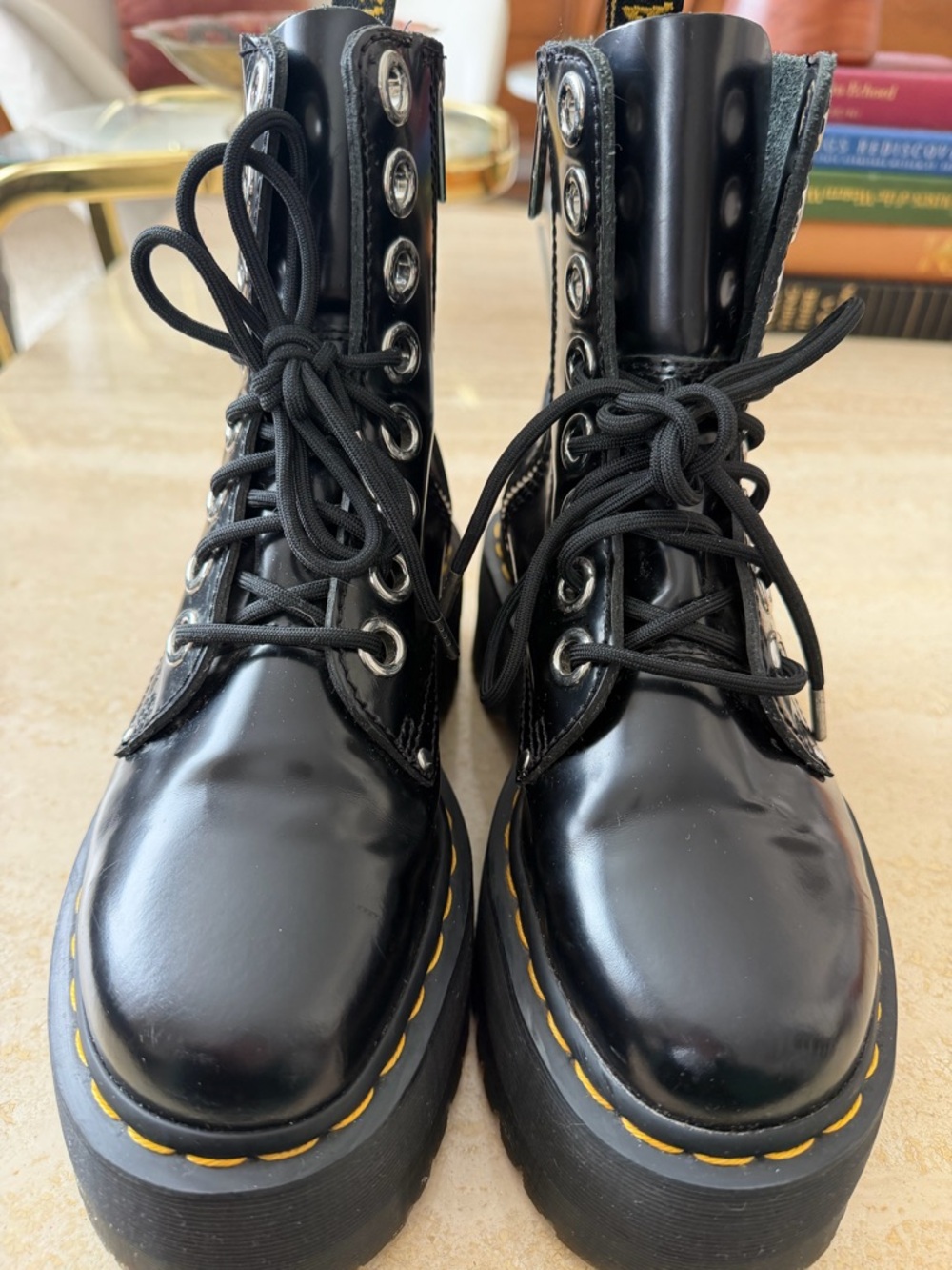 Dr. Martens Black Jadon Platform Lace-Up Boots Size 6 - Picture 5 of 17